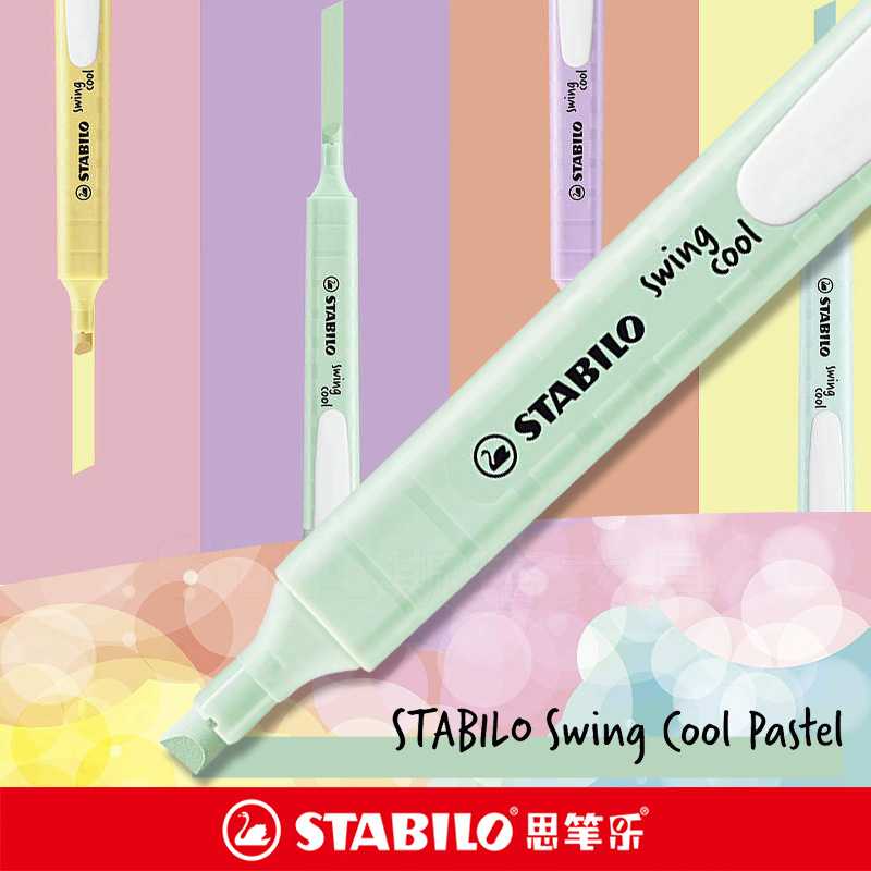 Stabilo Marker Boss - 斜めチップマーカー,6個,学生用パステル蛍光ペン,学用品,文房具275