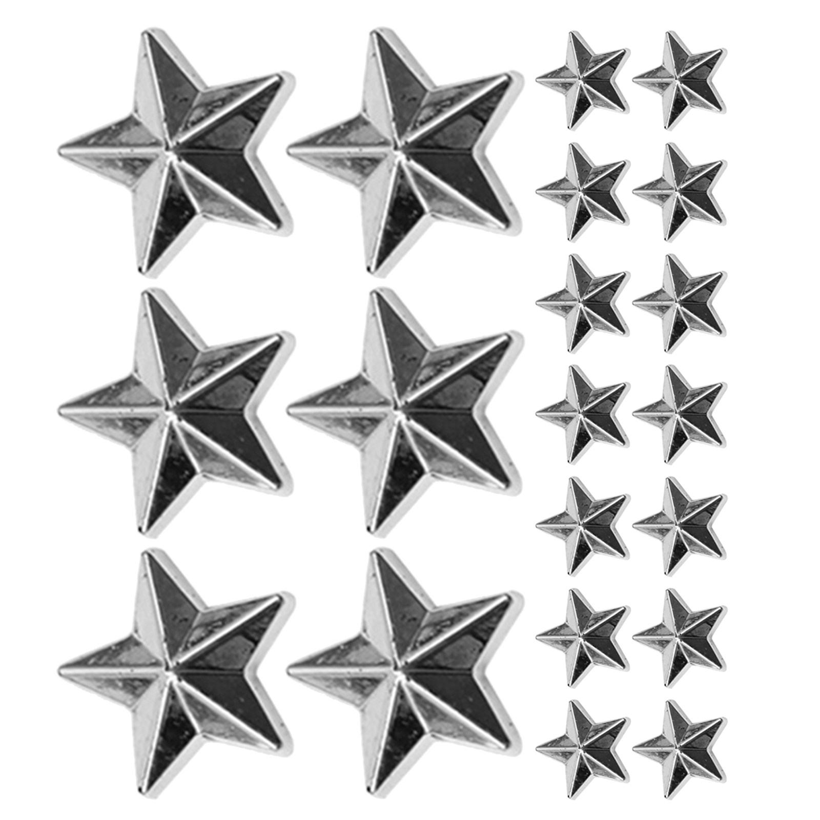 Craft Embellishments - 300個入り フラットバック アクリル製 スターデコレーション シルバー シャイニースタービーズ