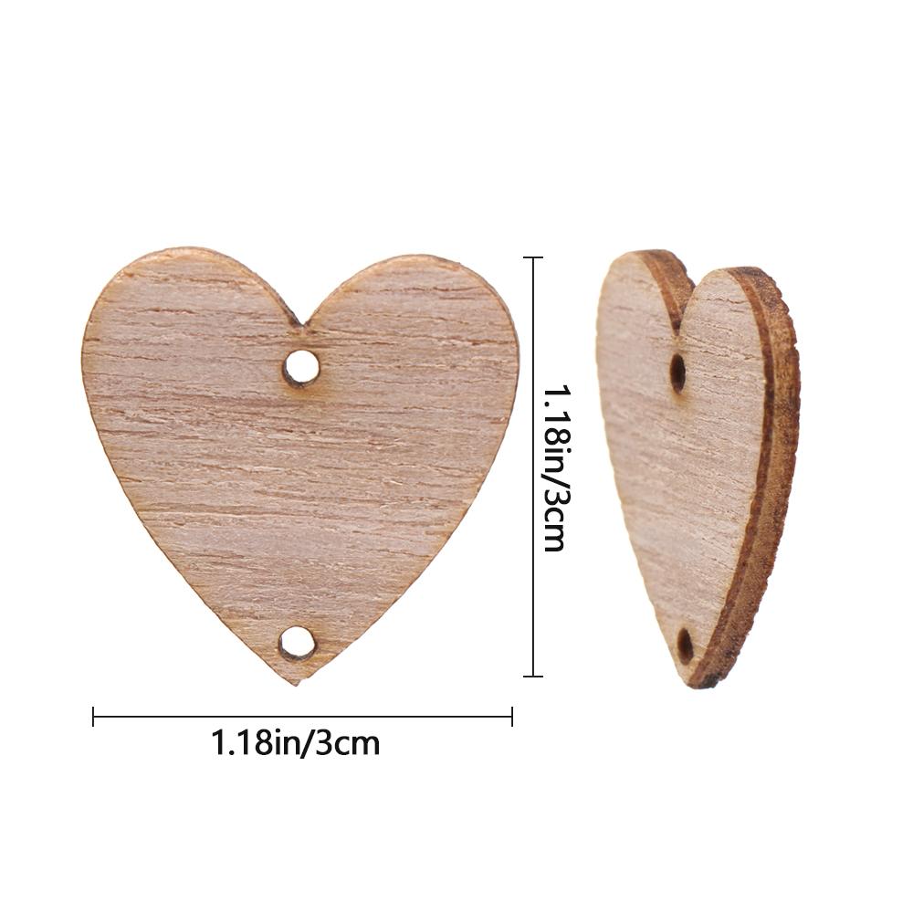 50個/セット DIYクラフト装飾品 星/ハート/丸型 木製 - Easter Craft Embellishment Set のレビューと価格