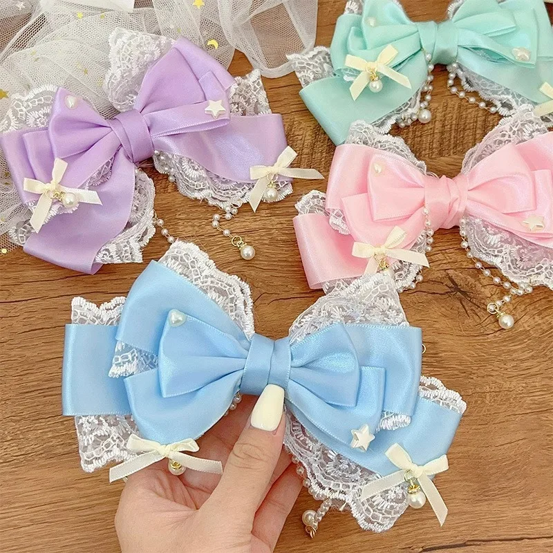 リボンレースレースパールチェーン大きなリボンパールピンクKC - Lace Ribbon Trim のレビューと価格