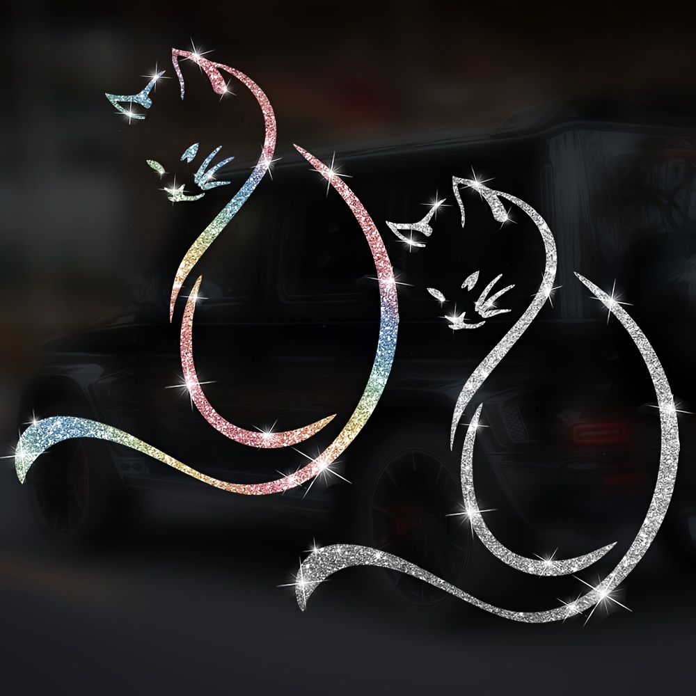 1pc 模造ダイヤモンドグリッターファッション猫車のステッカ - Glitter Vinyl Roll のレビューと価格