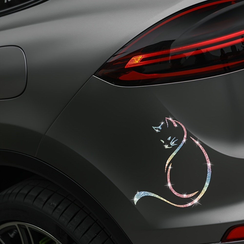 1pc 模造ダイヤモンドグリッターファッション猫車のステッカ - Glitter Vinyl Roll のレビューと価格
