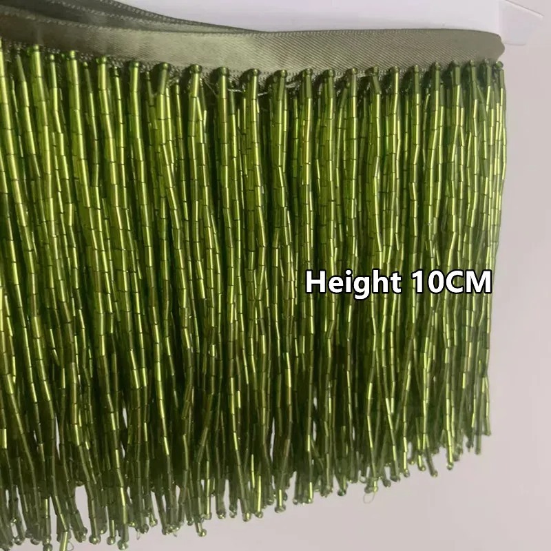 10 センチメートルシルバーレッドビーズチューブタッセルドレ - Tassel Fringe Trim のレビューと価格