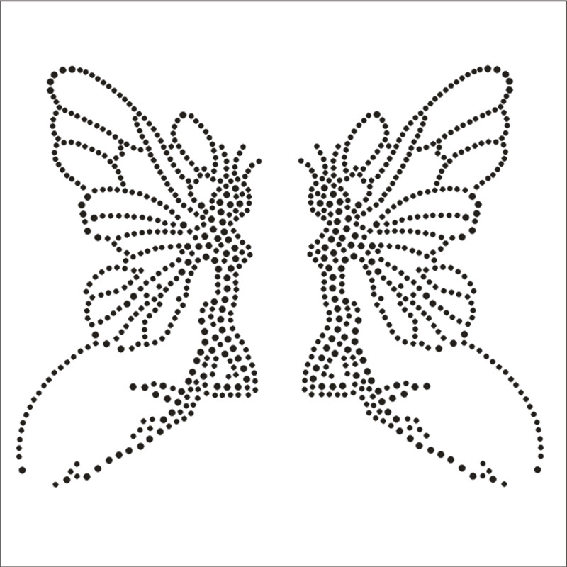 ラインストーンのモチーフが描かれたTシャツ,透明な蝶のパッチ - Hotfix Rhinestone Sheet のレビューと価格